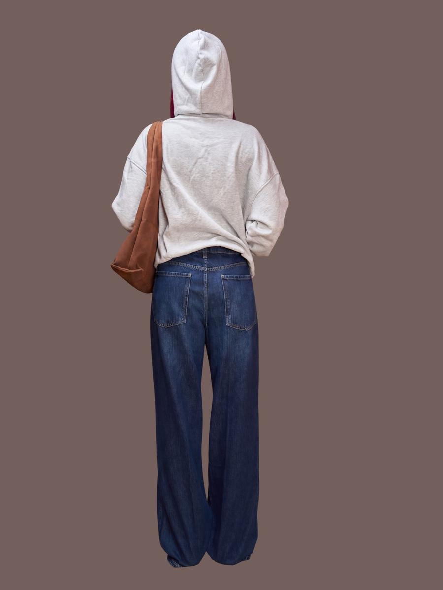 Jean large à taille haute