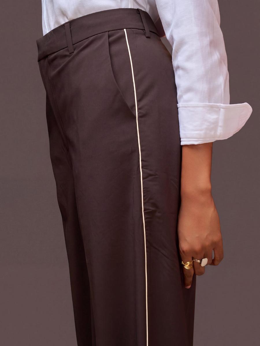 Pantalon large liseré