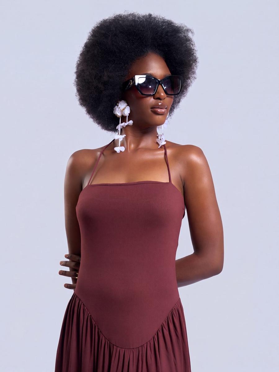 Robe longue fluide dos nu
