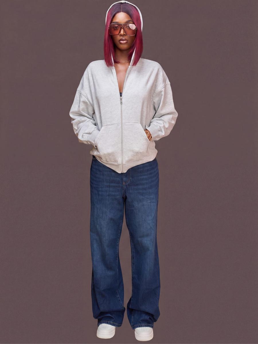 Jean large à taille haute