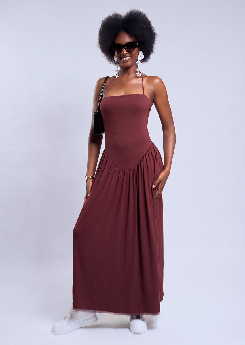 Robe longue fluide dos nu