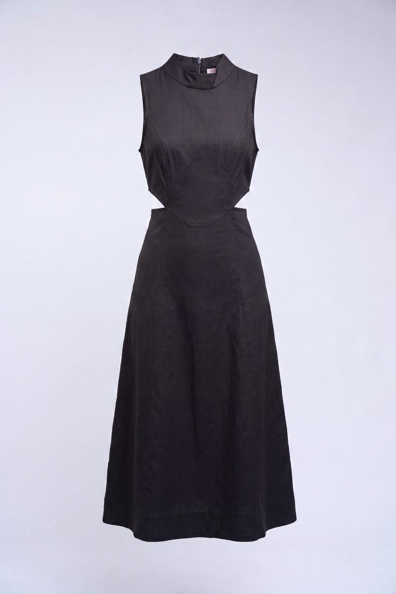 Robe midi à découpes