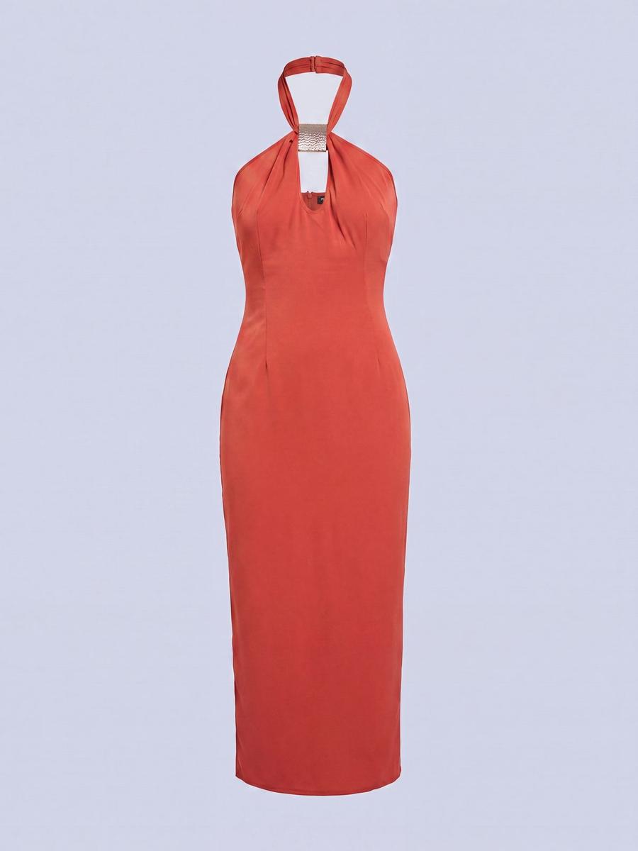 Robe maxi tissée dos nu