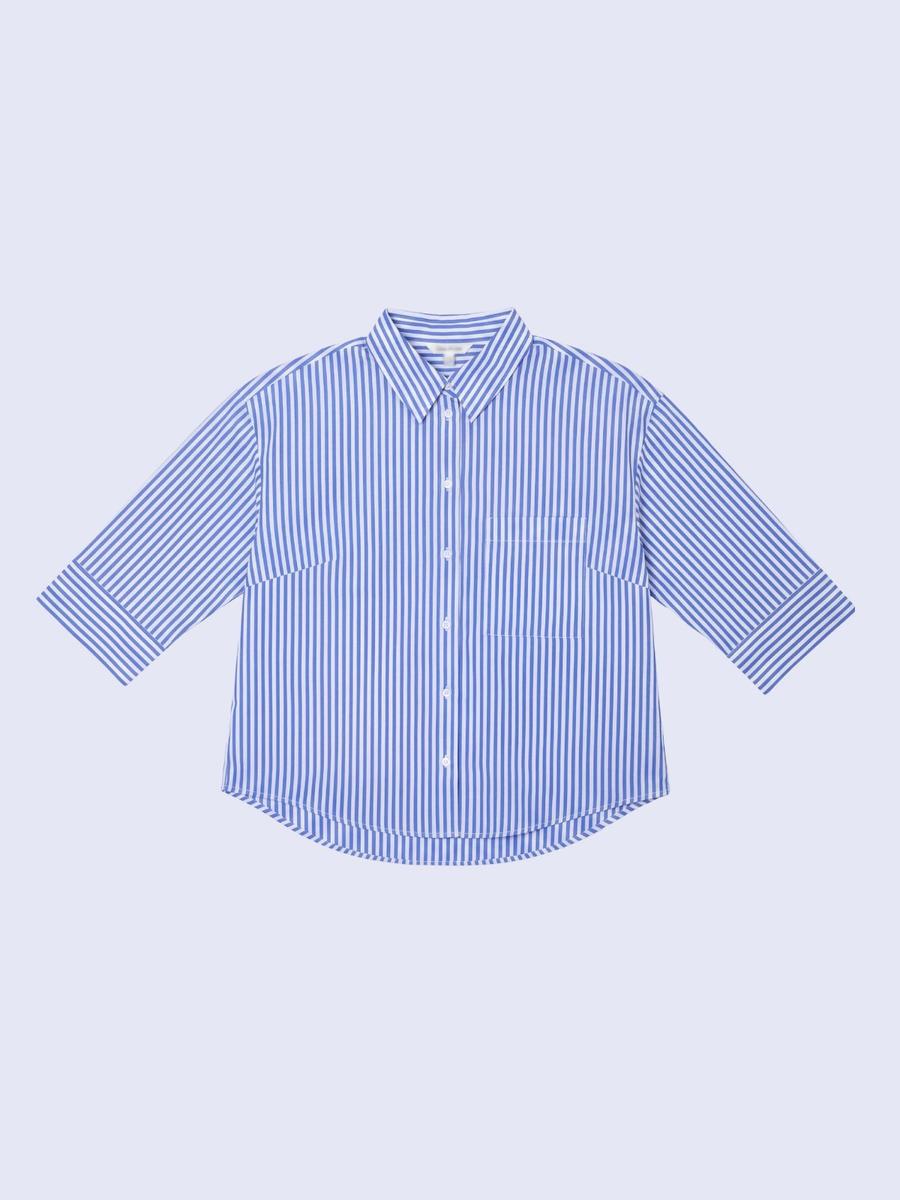 Chemise courte à rayures