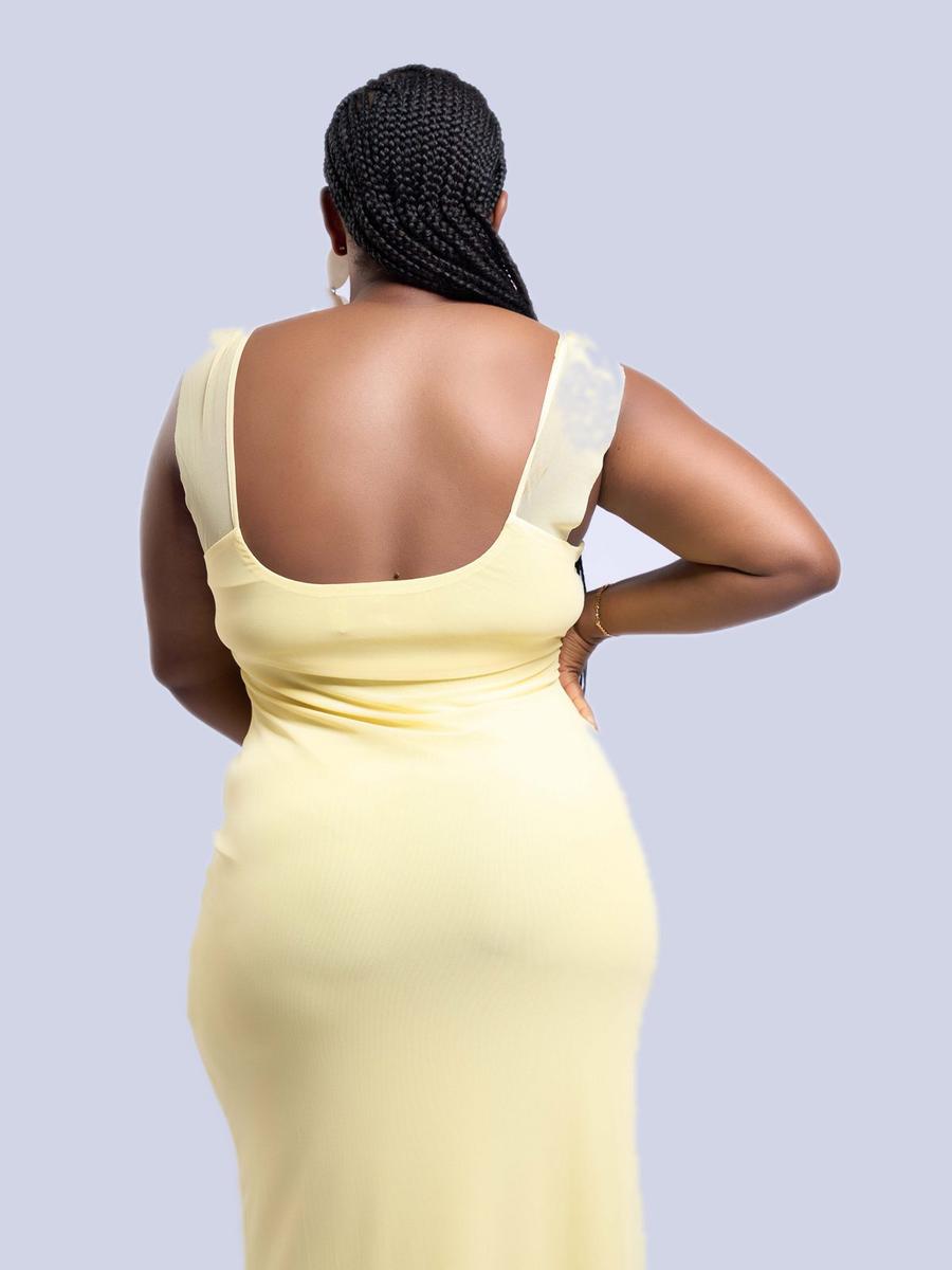 Robe longue à volants