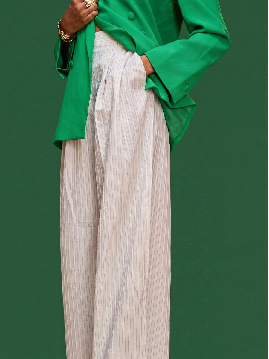 Pantalon large à rayures