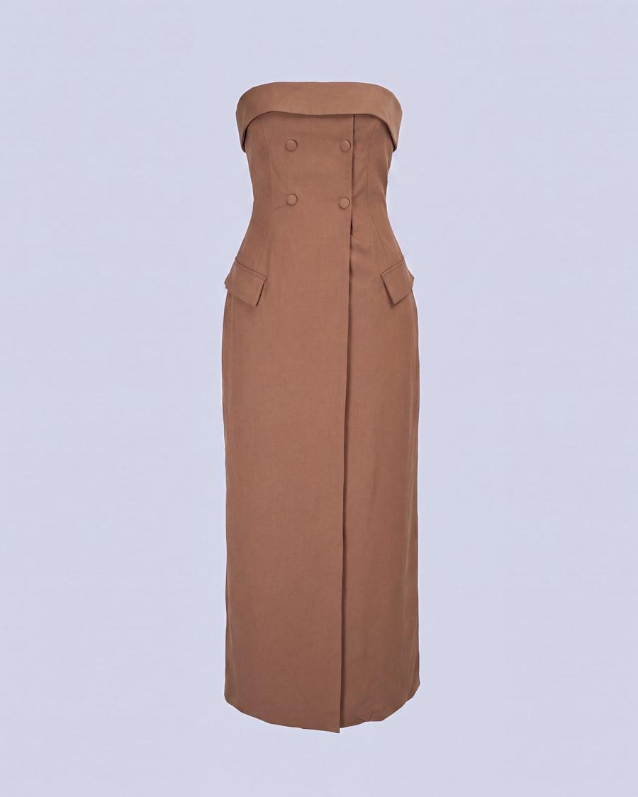 Robe maxi bustier blazer
