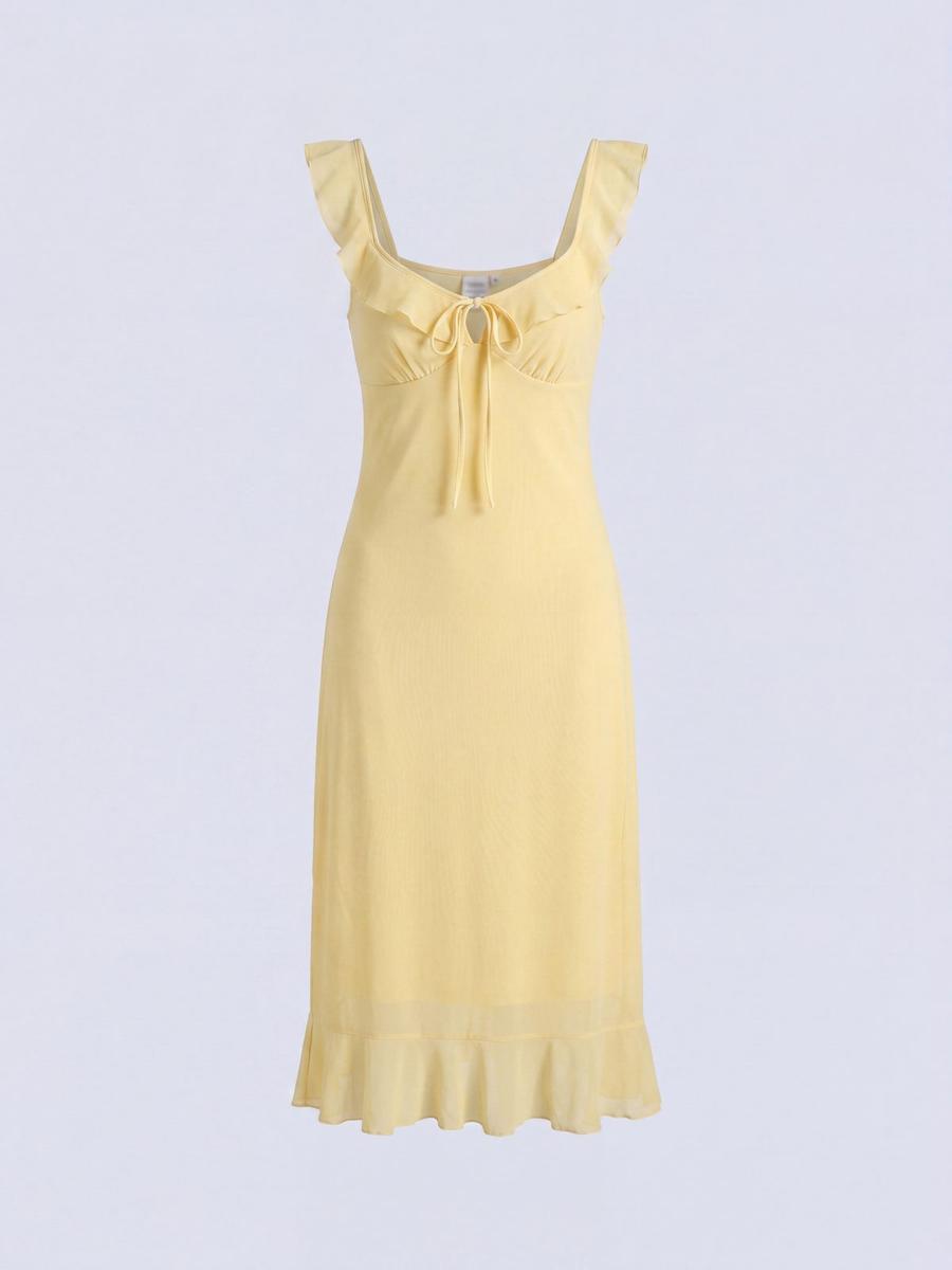 Robe longue à volants